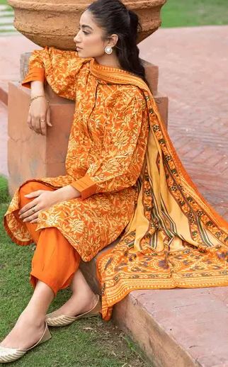 3PC Printed Lawn Unstitched Suit